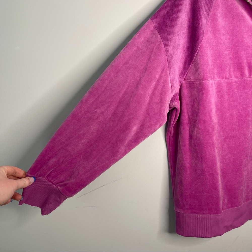 Women’s new fable velour Pink Quarter-Zip Pullover size medium new - Picture 3 of 5
